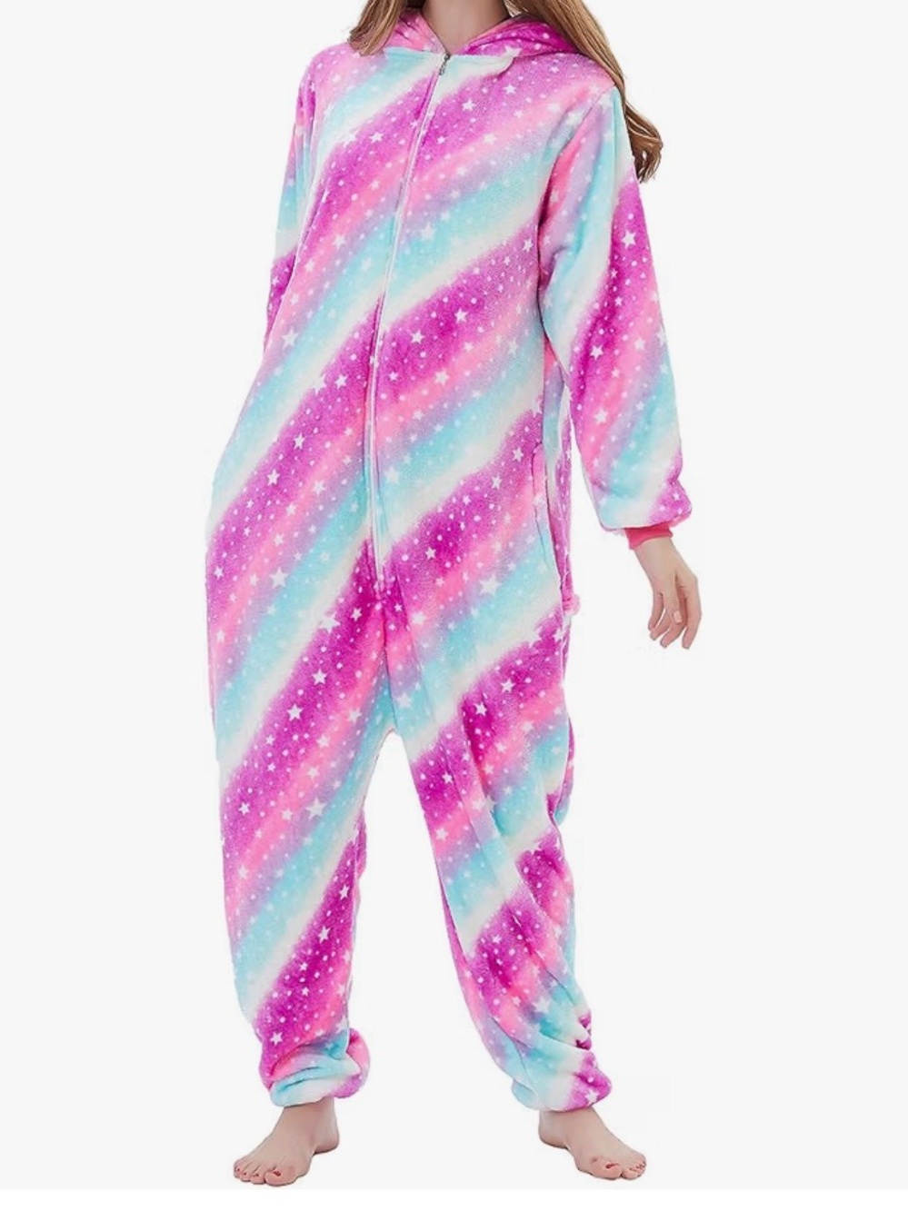 Fleece Unicorn Onesie Pajamas - Picture 2 of 3